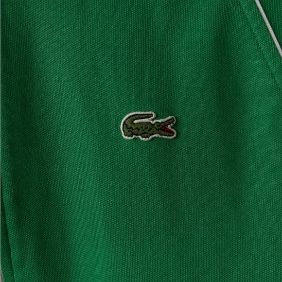Lacoste Live Green Zip Track Jacket | Contrast Piping | Sport Luxe - Picture 3 of 6